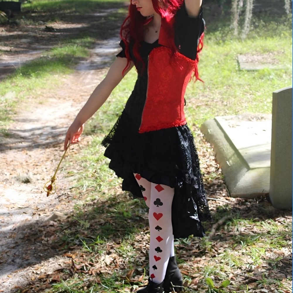 Black Ruffle Lace Renaissance Skirt - Picture 2 of 3